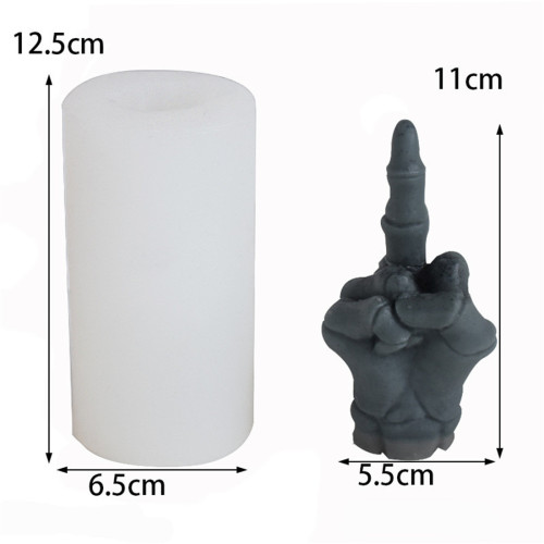 Skull Middle Finger Candle Silicone Mold Halloween Home Decoration