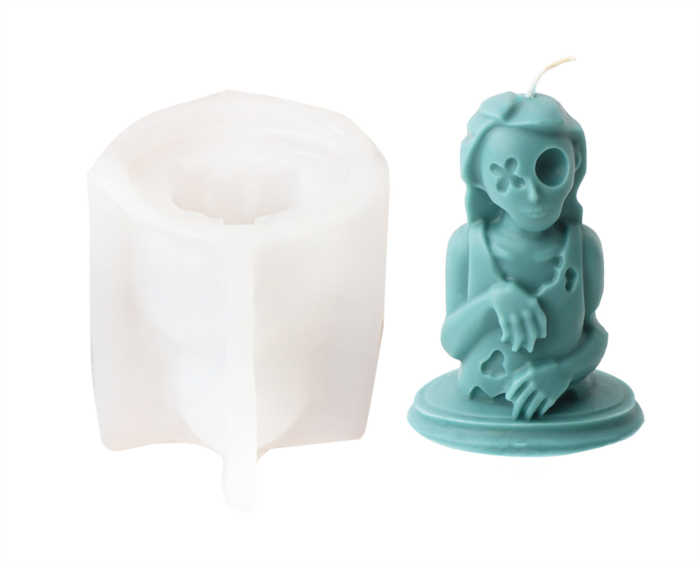 Halloween Female Zombie Candle Mold Zombie Handmade Aromatherapy Gypsum Decoration Silicone Mold