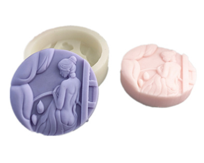 Beauty Bathing Silhouette Silicone Mold DIY Aromatherapy Handmade Soap Candle Mold