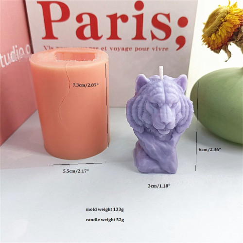Carved Tiger Head Candle Mold Handmade Aromatherapy Candle Desktop Decoration Tiger Head Cement Home Decoration