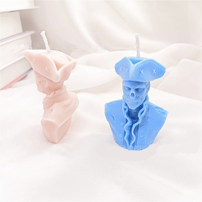 DIY Skeleton Captain Silicone Mold Human Figure Aromatherapy Candle Handmade Soap Mold