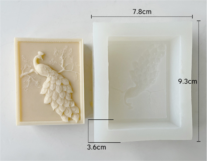 Peacock Embossed Soap Silicone Mold DIY Handmade Soap Expansion Stone Gypsum Jewelry Drip Mold