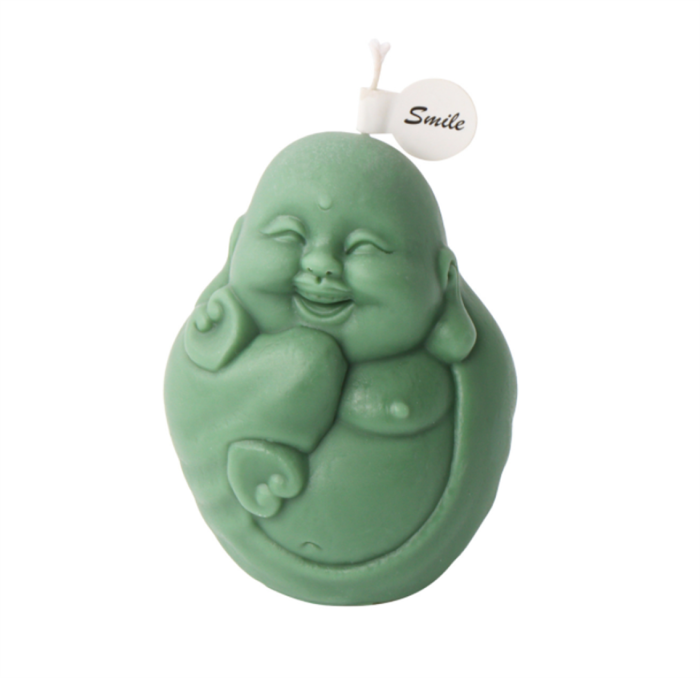 Joyful Healing Series Statue Maitreya Buddha Candle Mold New DIY Handmade Aromatherapy Candle Plaster Decoration Silicone Mold