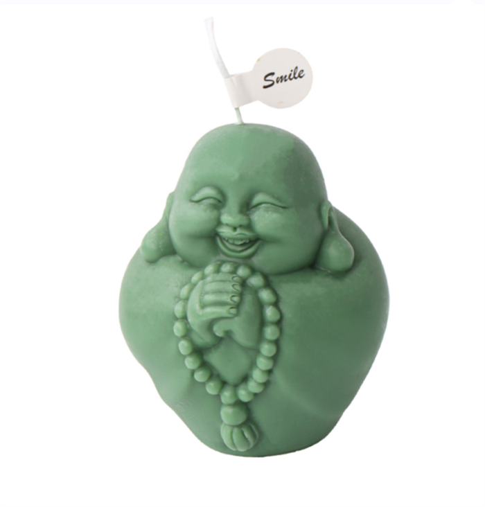 Joyful Healing Series Statue Maitreya Buddha Candle Mold New DIY Handmade Aromatherapy Candle Plaster Decoration Silicone Mold
