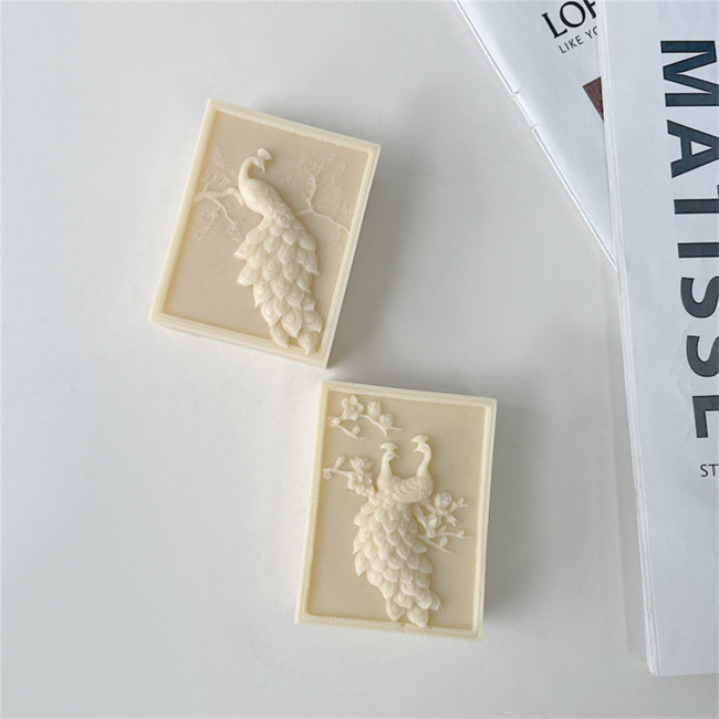 Peacock Embossed Soap Silicone Mold DIY Handmade Soap Expansion Stone Gypsum Jewelry Drip Mold
