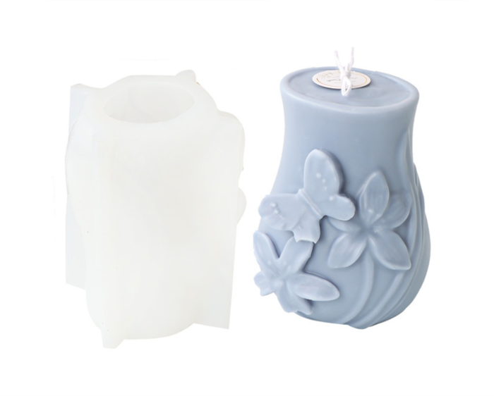 Butterfly vase shaped silica gel mold soybean wax soap mold gypsum epoxy resin clay mold