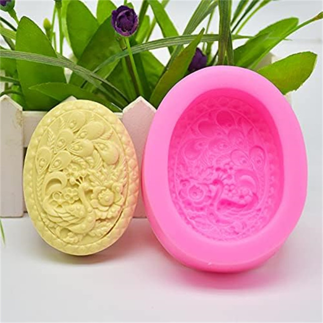 Peacock Pattern Silicone Soap Mold,Candle Mold DIY Cake Fondant Decoration Tool Resin Mold for Handmade Soap Wax Gypsum Crafts
