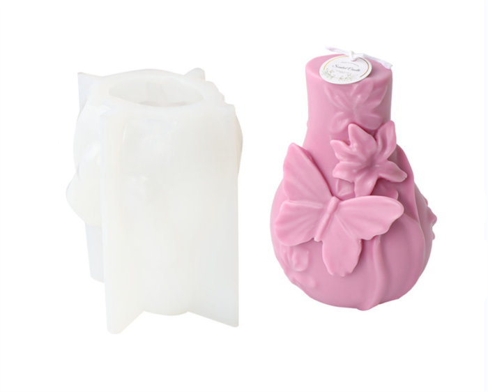 Butterfly vase shaped silica gel mold soybean wax soap mold gypsum epoxy resin clay mold