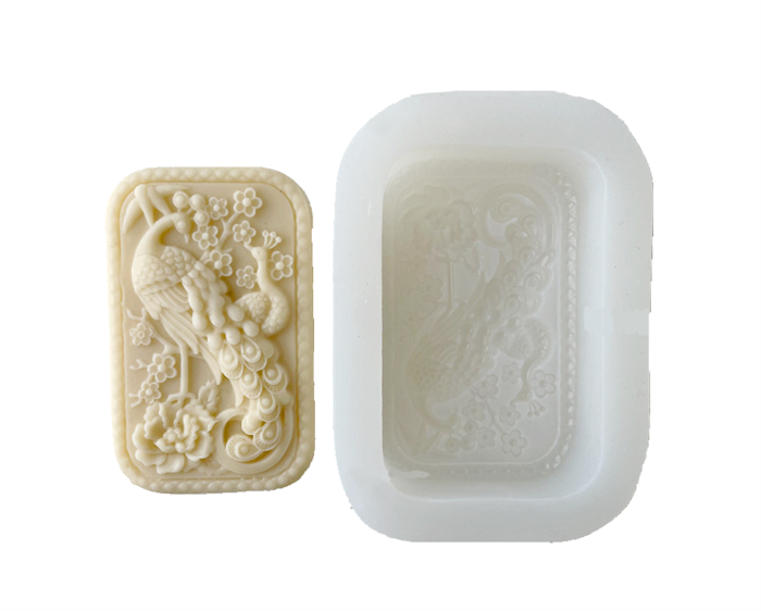 Peacock Embossed Soap Silicone Mold DIY Handmade Soap Expansion Stone Gypsum Jewelry Drip Mold