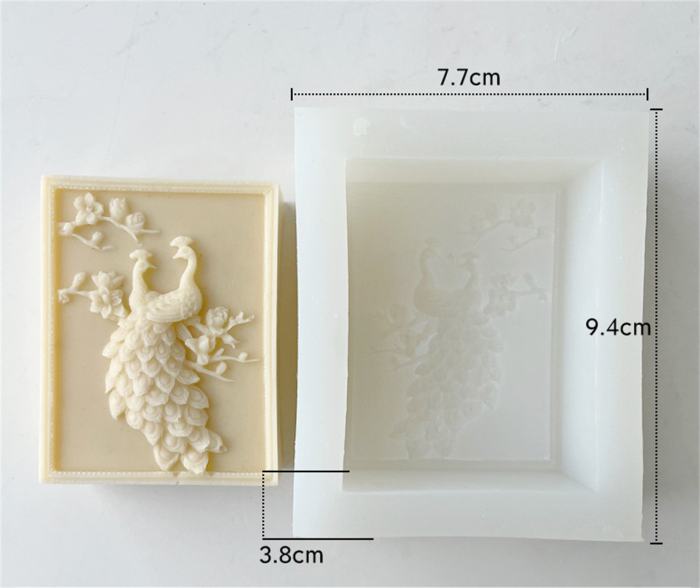 Peacock Embossed Soap Silicone Mold DIY Handmade Soap Expansion Stone Gypsum Jewelry Drip Mold