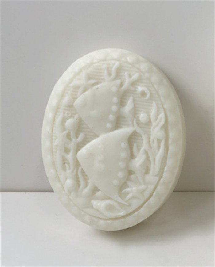 Two Fish Patterns of Marine Life pattern silicone soap mold, candle mold DIY cake decoration tool, handmade soap wax gypsum handicraft resin mold