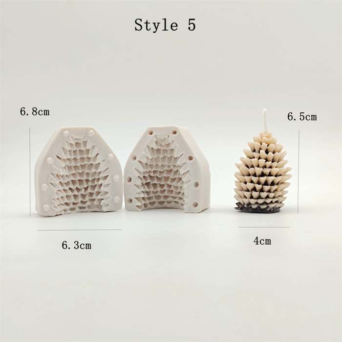 Christmas Candle Mold Silicone Candle Mould  Christmas Tree Snowman Santa Pinecone Mold  Handmade Candle Plaster Resin Decoration Tool 5 Styles