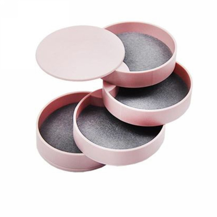 4 Layer Jewelry organizer small jewelry storage box earring holder for Women rotating travel jewelry tray case with lid for bracelets rings bracelets
