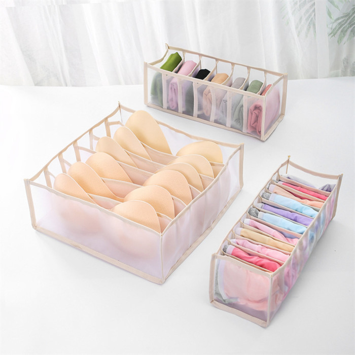 Underwear organizer for underwear socks clothes, stockings handkerchiefs ties bras drawer organizer folding closet storage box