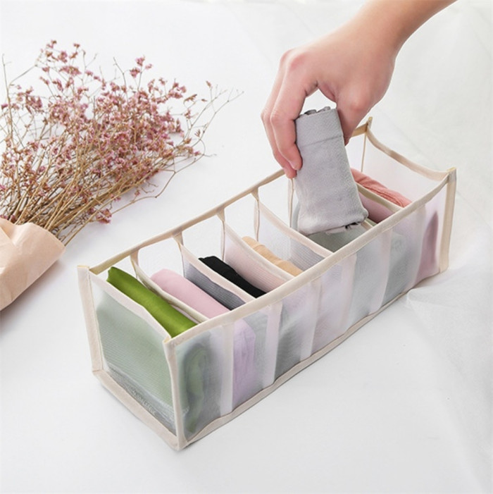 Underwear organizer for underwear socks clothes, stockings handkerchiefs ties bras drawer organizer folding closet storage box