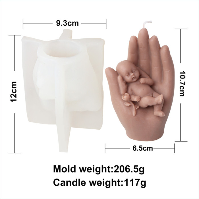 Palm Baby Candle Mold Handmade Aromatherapy Candle Silicone Mold Decoration Gypsum Mold