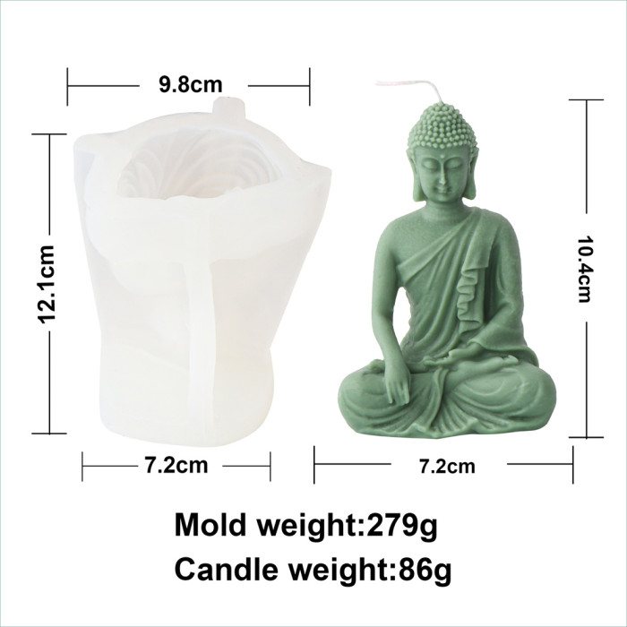 Tathagata Buddha Candle Mold Handmade Buddha Statue Aromatherapy Gypsum Candle Silicone Mold