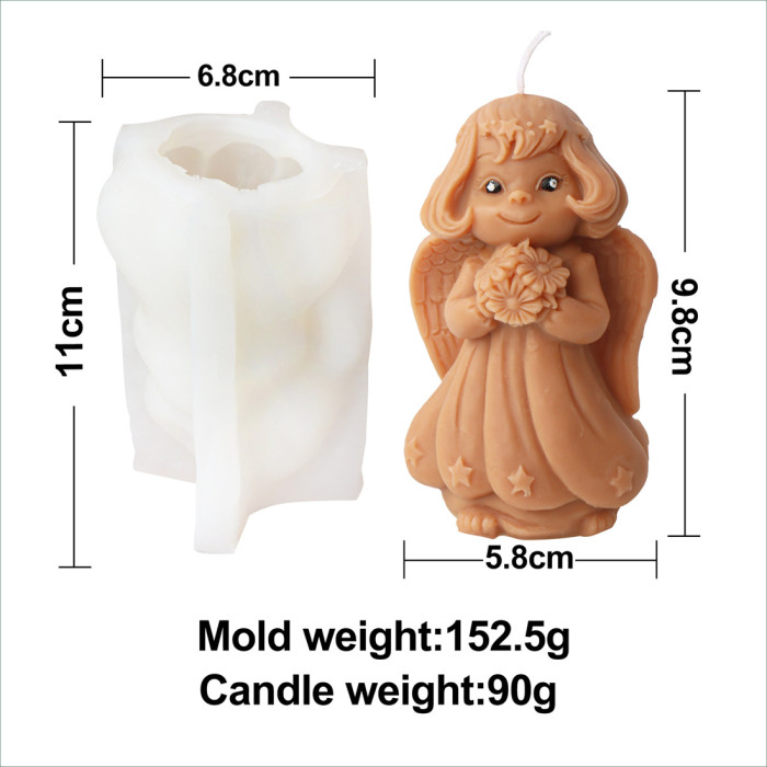 Handmade Aromatherapy Candle Silicone Mold Cute Girls' Gypsum Decoration Mold