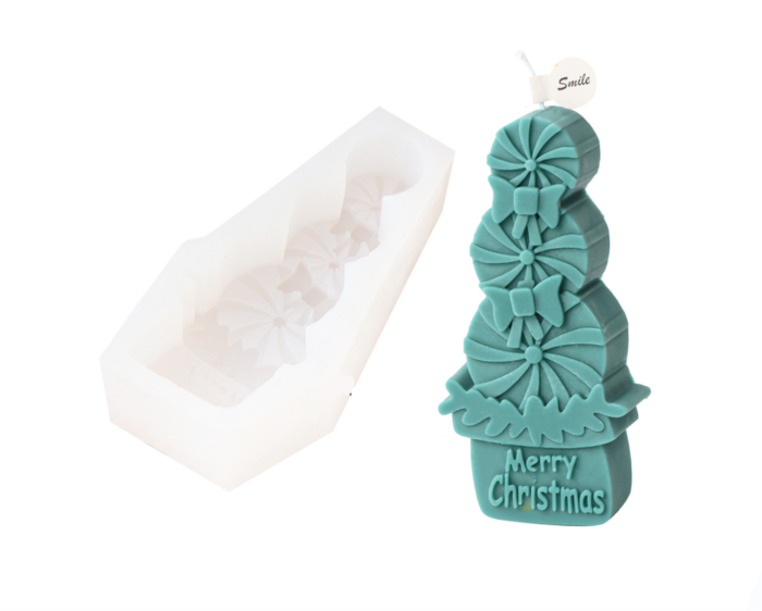 Plane vertical 3-link Christmas decorative candle mold, handmade aromatherapy candle plaster decoration, silicone mold