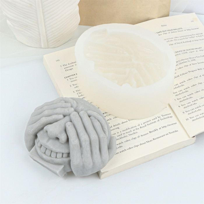 Halloween Funny Expression Face Candle Mold Don't Look, Don't Listen, Don't Say Silicone Candle Mold Handmade Soap Gypsum Sugar Flipping Mold