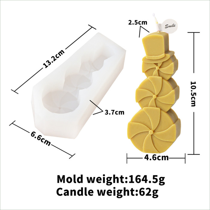 Plane vertical 3-link Christmas decorative candle mold, handmade aromatherapy candle plaster decoration, silicone mold