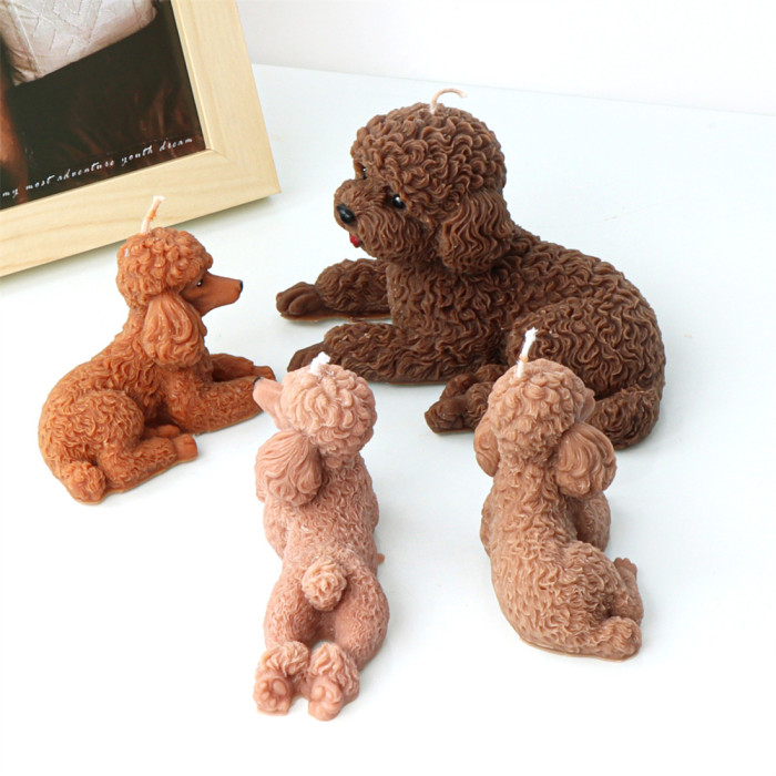 Teddy Dog Candle Mold Handmade Gypsum Decoration Fragrance Candle Silicone Mold