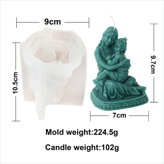 Half body prayer Virgin candle mold Handmade gypsum ornaments Aromatherapy candle silicone mold
