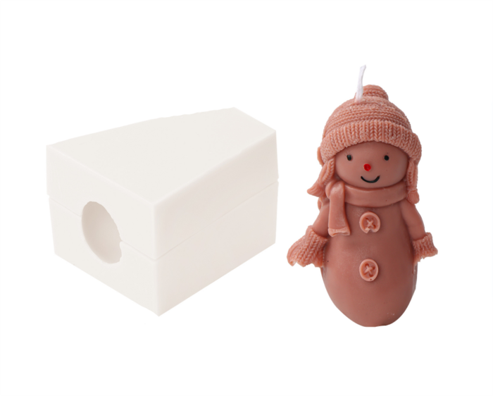 Cartoon Christmas Snowman Candle Mold DIY Christmas Theme Decoration Girl Candle Mold Silicone Decoration