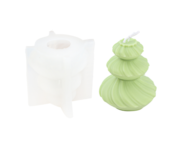 Twisted Stripes 3-Layer Gourd Candle Mold Silicone DIY Cookie Gourd Candle Mold Gypsum Sugar Flipping Mold