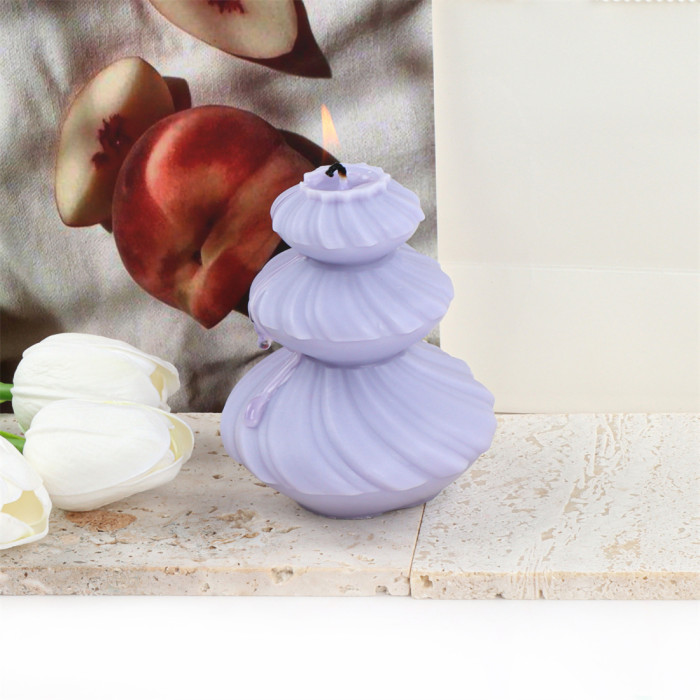 Twisted Stripes 3-Layer Gourd Candle Mold Silicone DIY Cookie Gourd Candle Mold Gypsum Sugar Flipping Mold