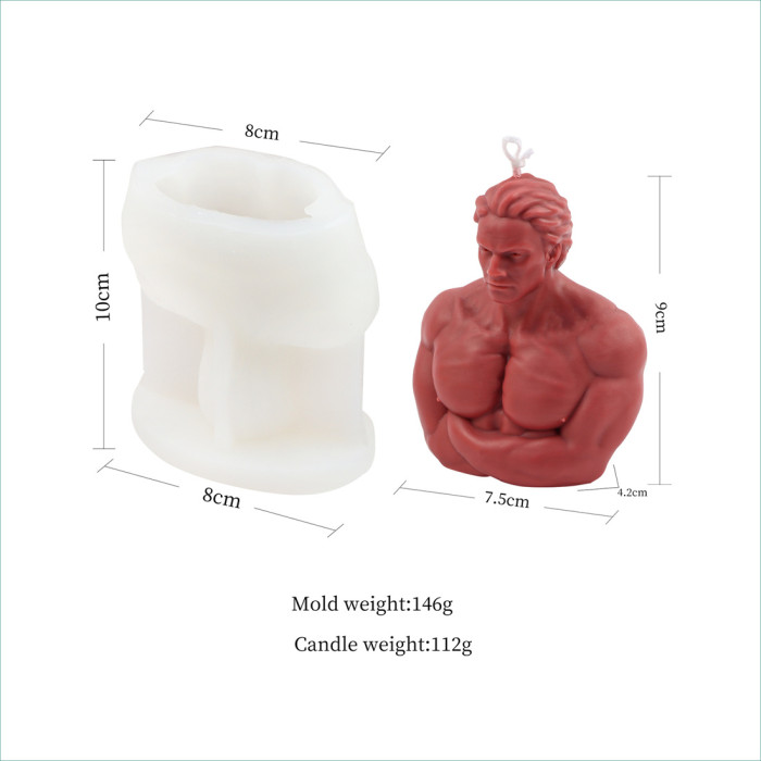 Character Statue Candle Soap Mold Fragrance Candle Mold Half Body Large Chest Muscle Male Silicone Fragrance Candle Mold