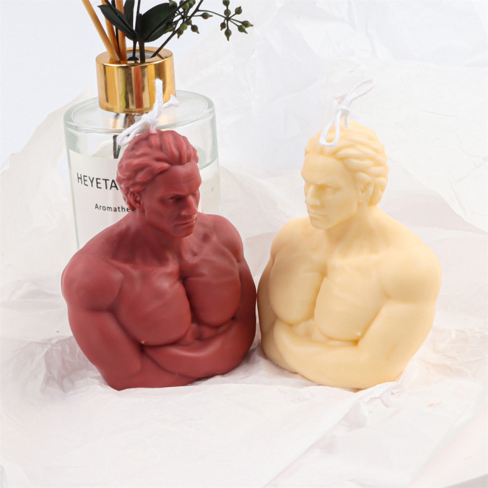 Character Statue Candle Soap Mold Fragrance Candle Mold Half Body Large Chest Muscle Male Silicone Fragrance Candle Mold