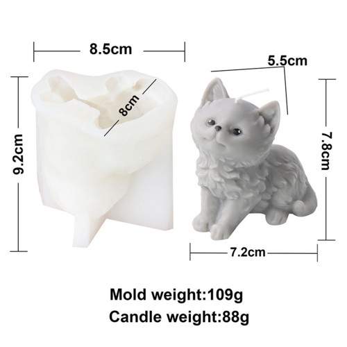 3D Cat Candle Mold, Silicone Cat Resin Casting Mold, Cat Silicone Mold for Chocolate, Fondant, Soap, Candle, Bath Bomb, Polymer Clay, Resin Art Crafts