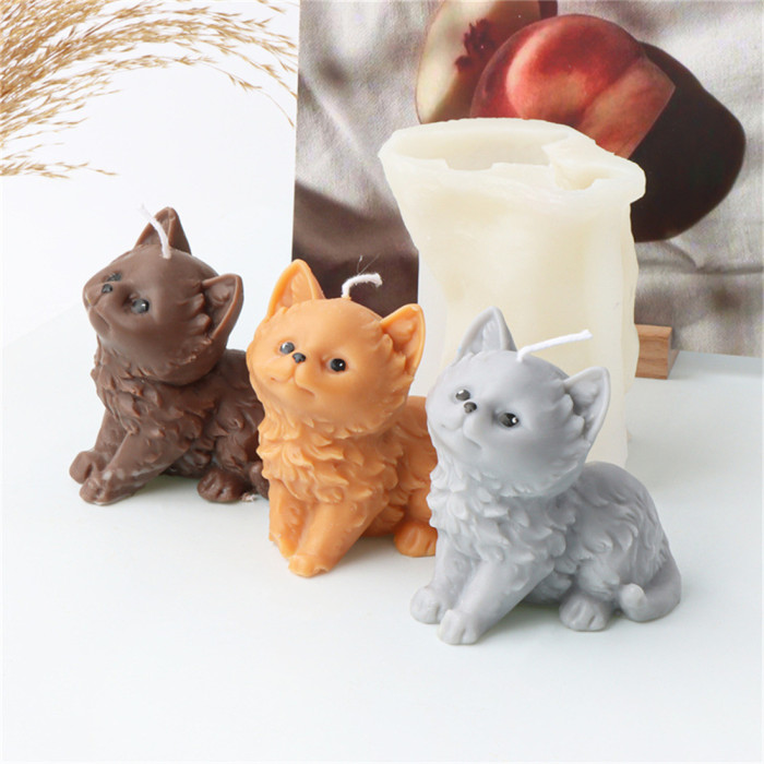 3D Cat Candle Mold, Silicone Cat Resin Casting Mold, Cat Silicone Mold for Chocolate, Fondant, Soap, Candle, Bath Bomb, Polymer Clay, Resin Art Crafts