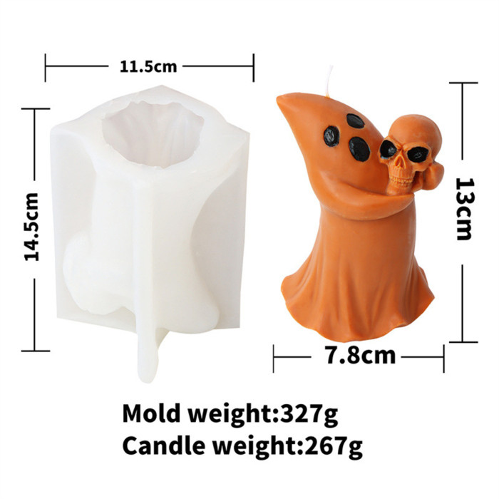 Halloween Ghost Candle Silicone Mold DIY 3D Scented Candle Making Wax Mould Gypsum Ornament Resin Soap Chocolate Mold Home Decor