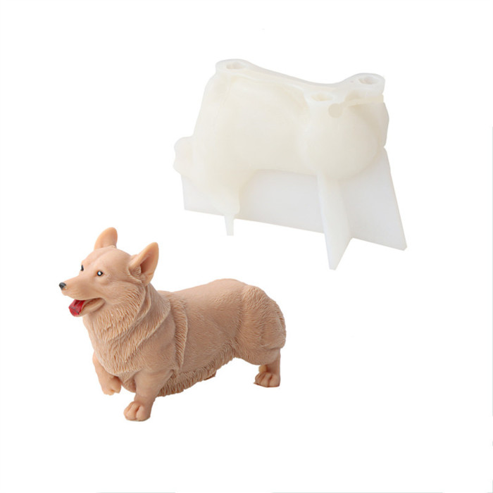3D Corgi Silicone Candle Mold Animal Soap Mold Silicone Dog Mold for Chocolate, Candy, Cake Decor, Soy Wax Candle, Soap, Polymer Clay, Plaster, Resin Art