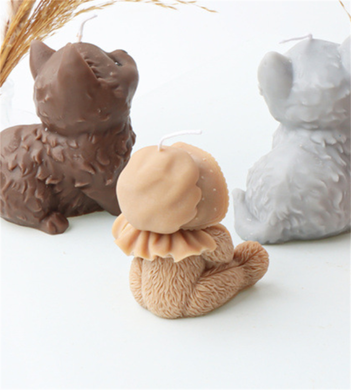 Silicone Cute and Cute Bear Candle Model Animal Stereoscopic Hat Bear Gypsum Resin Decoration Mold