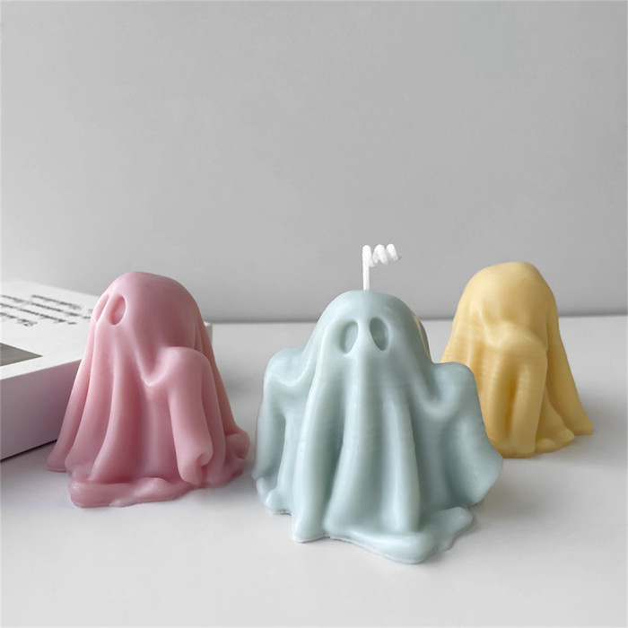 3D Halloween Aromatherapy Candle Silicone Mold Ghost Mold DIY Handmade Dropping Plaster Production