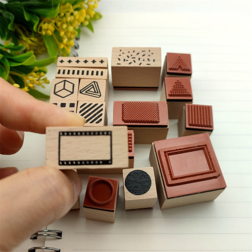 Planner Rubber Stamps Set  Geometry Stamps Space Lattice Stamps Decorative Journal Diary Memo Scrapbook Tool