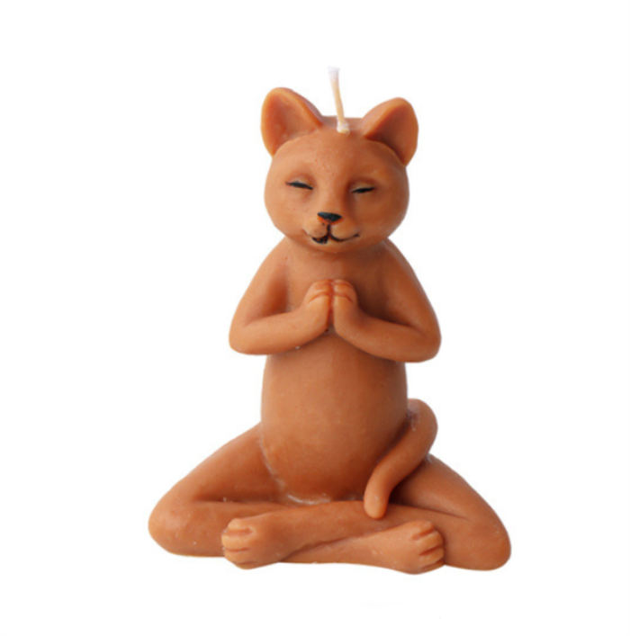 Silicone 3D Animal Meditation Yoga Candle Mold Prayer Sitting Meditation Home Decoration Creative Craft Statue