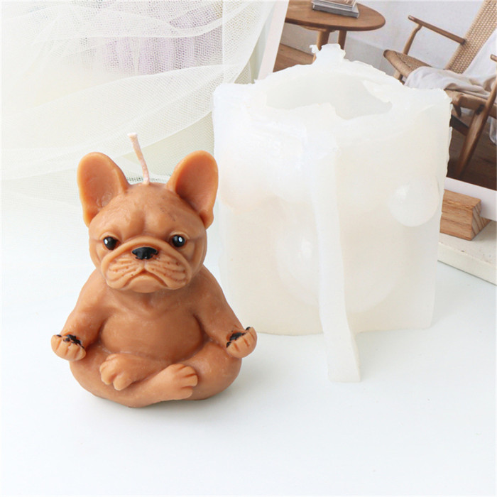 Silicone 3D Animal Meditation Yoga Candle Mold Prayer Sitting Meditation Home Decoration Creative Craft Statue