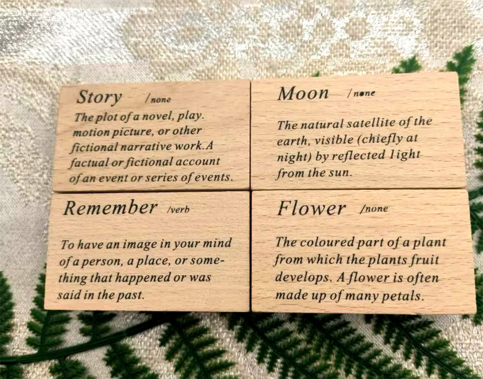 English Phrase Wooden Rubber Stamps