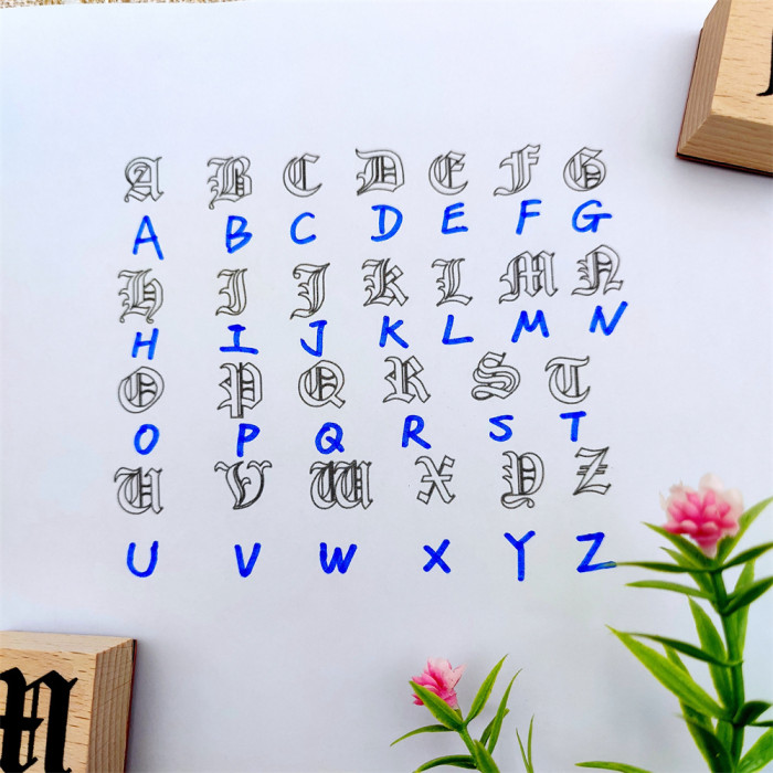 Vintage Alphabet Stamp Wood Rubbe Stamp For Album Journal Notebook Diary Decoration Scrapbooking Card Making