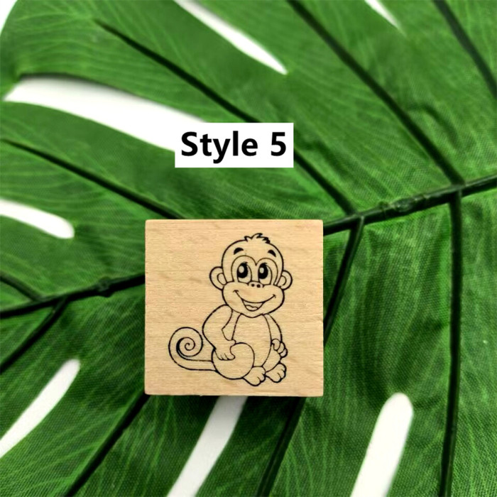 Animals Wood Rubber Stamp For Card Making Journal Diary Decoration Scrapbooking DIY 11 Styles Tiger Monkey Elephant