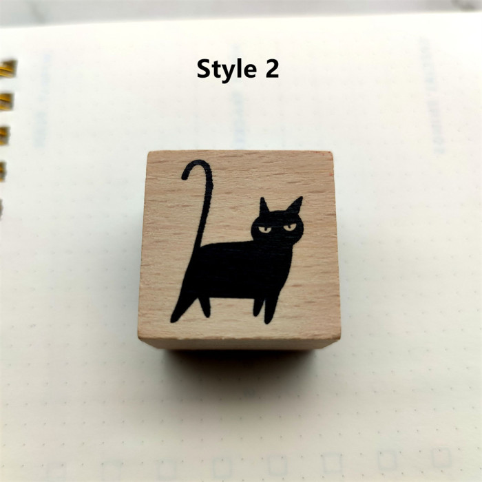 Halloween Wood Rubbe Stamp For Cardmaking Scrapbooking Decorative Diary Journal Album 8 Styles Pumpkin lantern, Spider Web, black cat, Ghost Castle, Broom