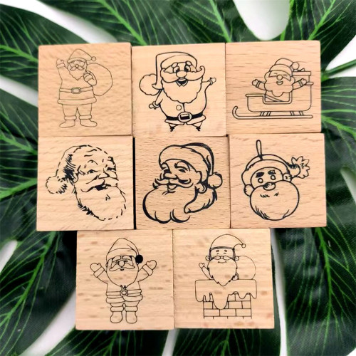 Santa did Wood Rubber Stamp For Christmas Card Making Album Scrapbook Journal Diary Decoration DIY Gift For Kids Santa Claus Father Christmas 8 Styles