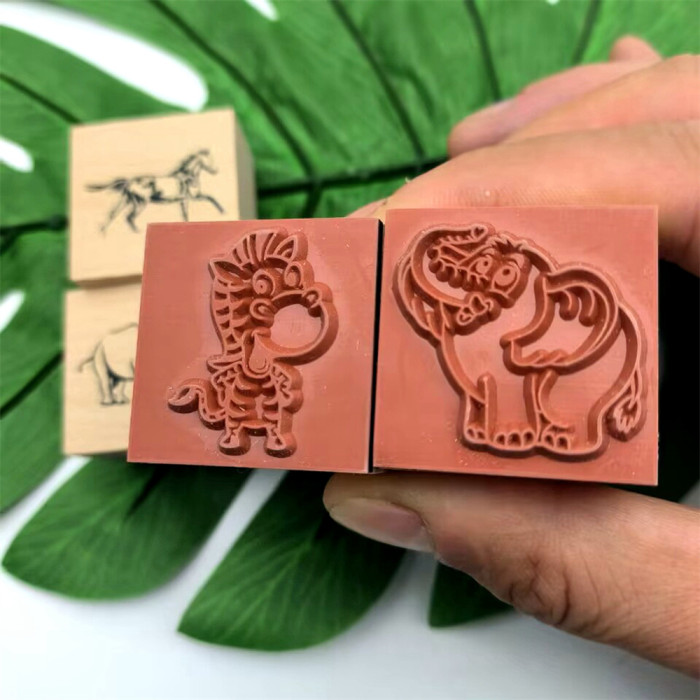 Animals Wood Rubber Stamp For Card Making Journal Diary Decoration Scrapbooking DIY 11 Styles Tiger Monkey Elephant