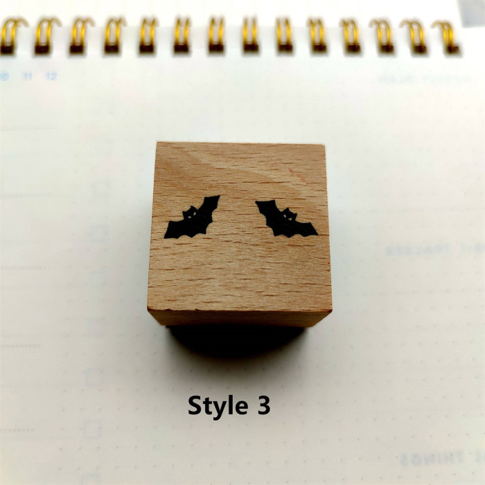 Halloween Pumpkin Spider Stamp Wood Rubber Stamp For Cardmaking Journaling Scrapbooking Decorative Album 8 Styles