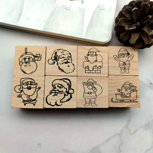 Santa did Wood Rubber Stamp For Christmas Card Making Album Scrapbook Journal Diary Decoration DIY Gift For Kids Santa Claus Father Christmas 8 Styles