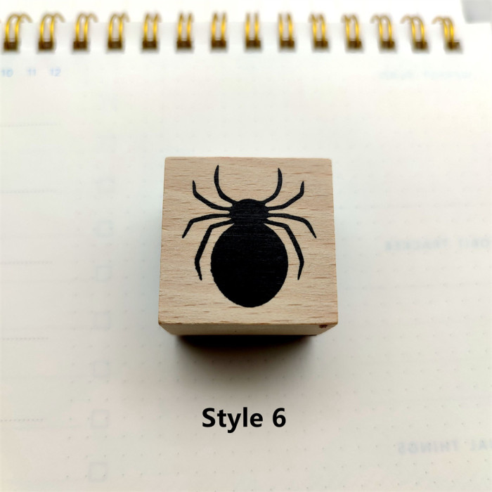 Halloween Pumpkin Spider Stamp Wood Rubber Stamp For Cardmaking Journaling Scrapbooking Decorative Album 8 Styles